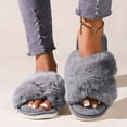 thumbnail image 2 of House Slippers for Women Memory Foam Open Toe Fluffy Shoes Fuzzy Indoor And Outdoor Slip On Soft Sole Womens Slippers, 2 of 9