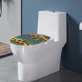 thumbnail image 3 of ZUXONGSY Aztec Tribal Sunflower Toilet Lids Covers Easy to Install Toilet Lid Cover with Stretch Edges Washroom Toilet Bowl Dust Cover Stretchable Toilet Covers for Women Men, 3 of 6
