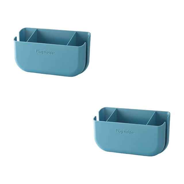 Oleegame 2 Pcs Cuillère et Couvercle Repose Boîte de Rangement Murale avec Crochet Support de Téléphone Mobile Station de Charge de Téléphone Mobile Boîte de Rangement pour Télécommande Ruban Adhésif Double Face Position Fixe Bleu