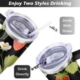 thumbnail image 5 of 40oz Cute Red Strawberry Stainless Steel Flip Straw Tumbler Spill Proof Travel Cup Double Wall Vacuum Insulated Coffee Mug with Top Handle, 5 of 6