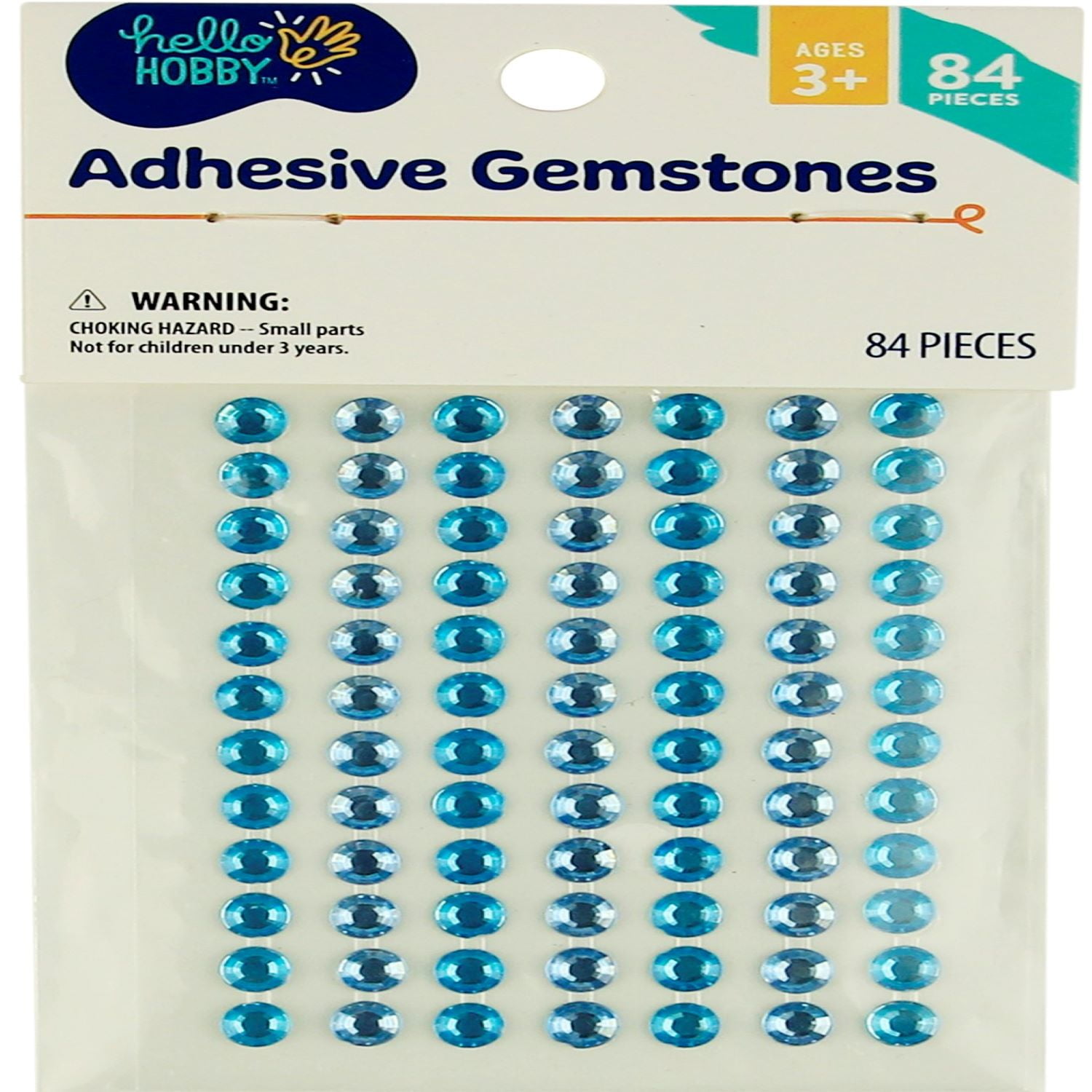 Hello Hobby Blue Adhesive Gemstone Stickers, 84 Piece