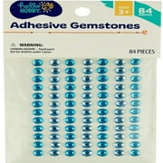 Hello Hobby Blue Adhesive Gemstone Stickers, Gem Icons, 84 Count