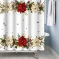 thumbnail image 3 of Tchckioa Winter Christmas Flowers Shower Curtain,72x72 Inch Waterproof Hooks Bath Curtain for Bathroom, 3 of 8