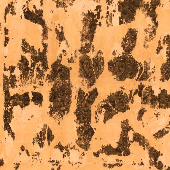 Ahgly Company Indoor Square Abstract Orange Modern Area Rugs, 8' Square