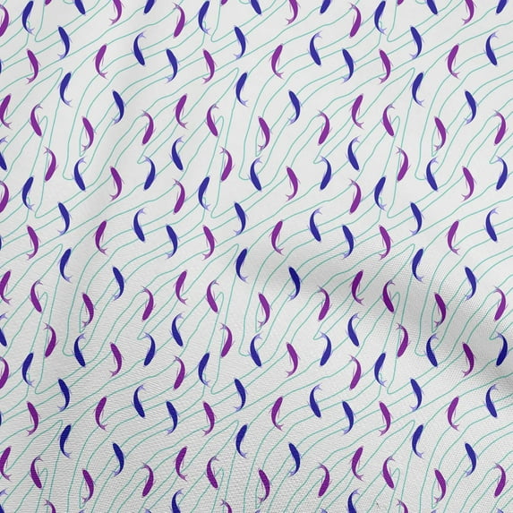 oneOone Cotton Jersey Purple Fabric Ocean Fish Quilting Supplies Print Sewing Fabric By The Yard 58 Inch Wide