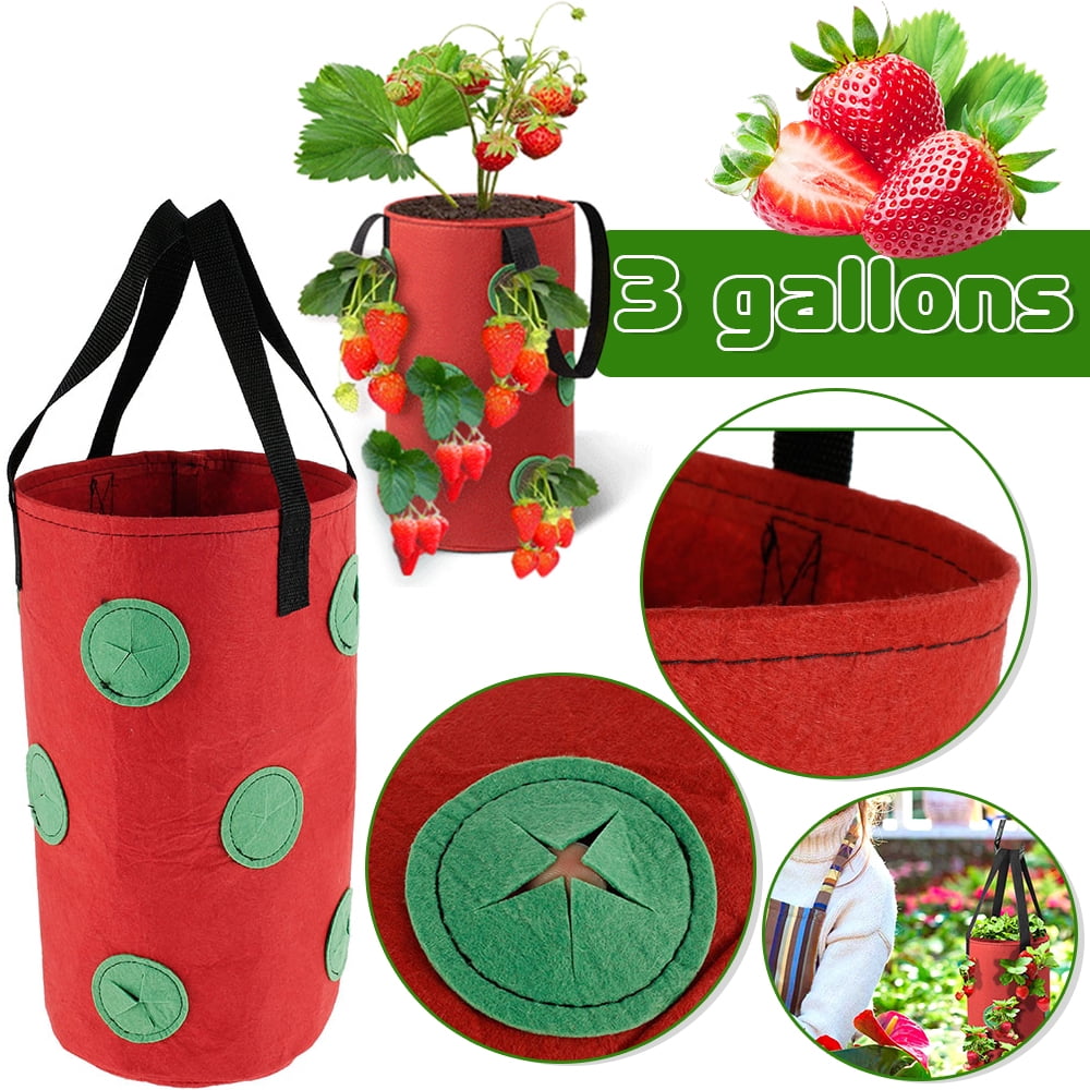 EIMELI Strawberry Grow Bags 3 Gallon Strawberry Planting Bags with 13