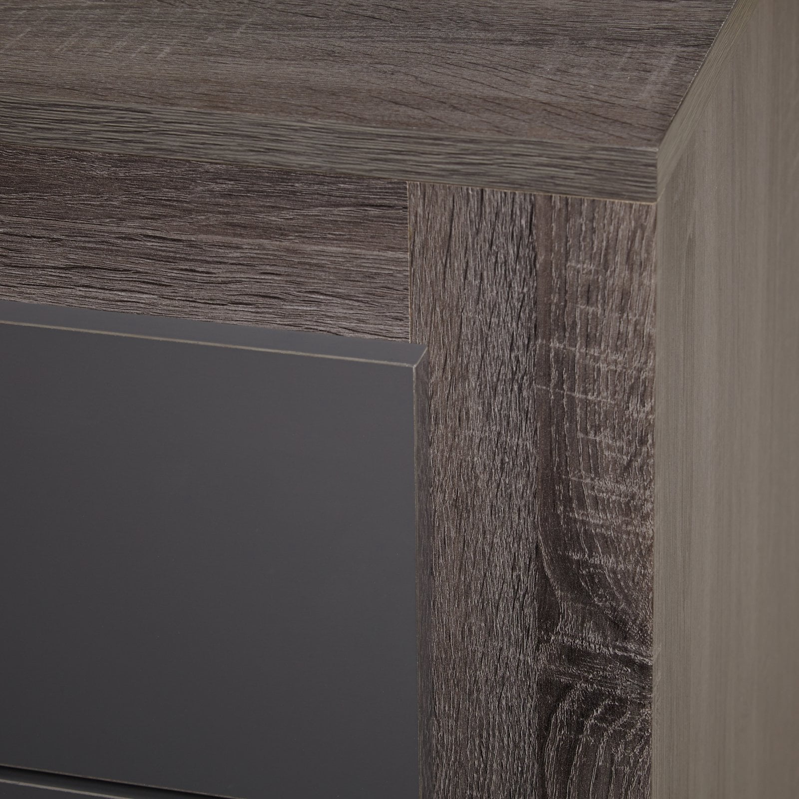 TMS Maya Boho 2 Drawer Night Stand, Dark Oak