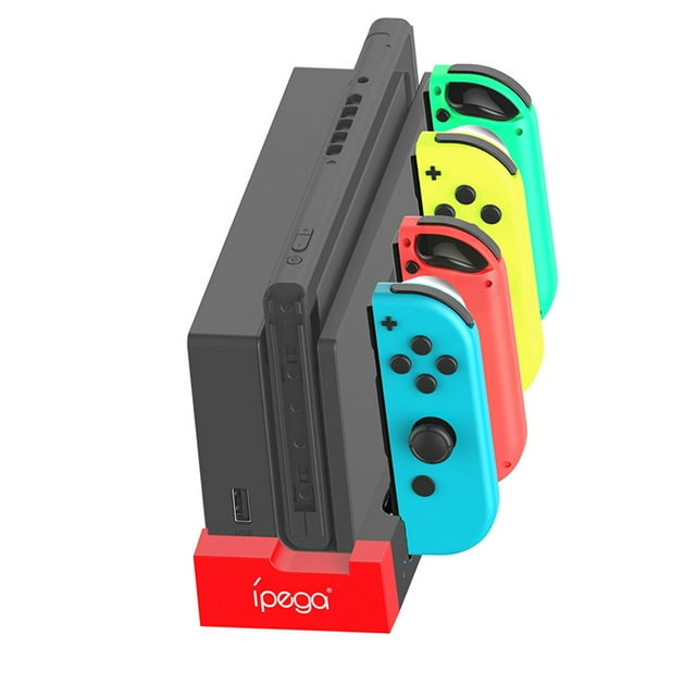 Chargeur de Manette de Jeu 4 en 1 Station de Chargement Support Station pour Switch Joy-Con Console de Jeu avec Indicateur