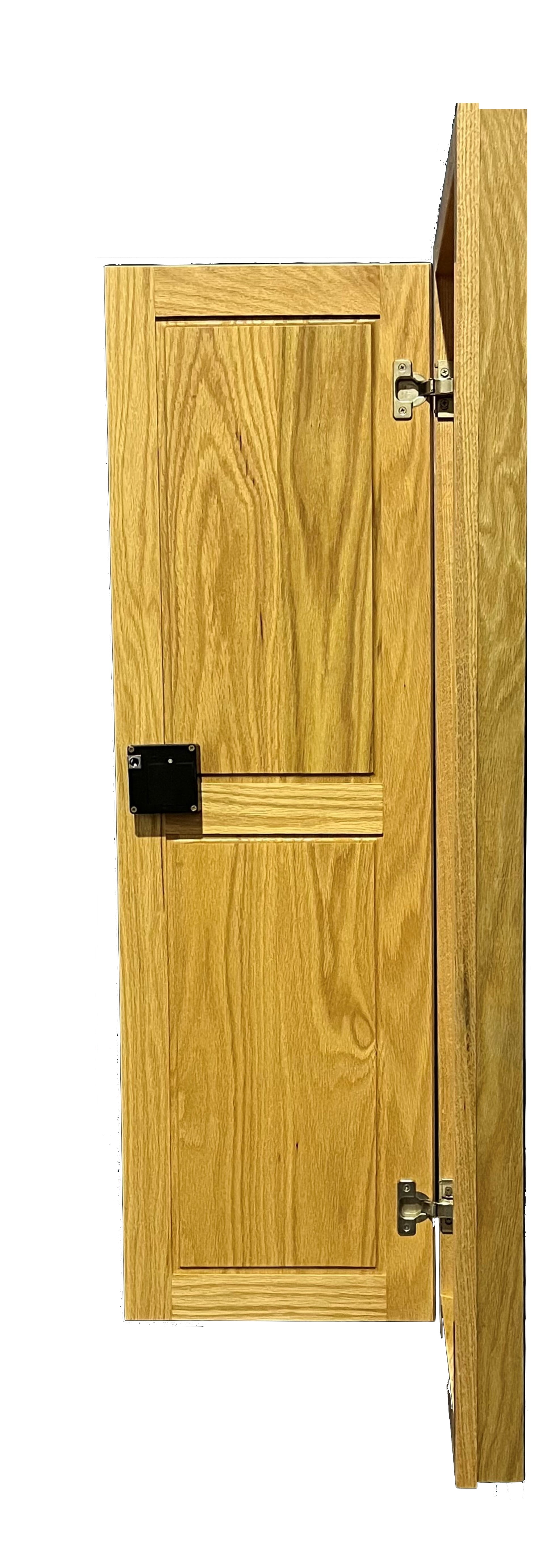 Hide-Away Recessed Oak Gun Safe with RFID Lock, 47"H x 16"W x 5"D