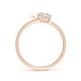 thumbnail image 2 of Angara Freshwater Cultured Pearl & Tilted Round Diamond 2-Stone Grande Engagement Ring in 14K Rose Gold for Women | June Birthstone Jewelry for Her, 2 of 7