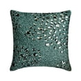 thumbnail image 6 of The HomeCentric Cushion Covers For Couch, Green Pack of 2, 20x20 inch (50x50 cm) Throw Pillows, Silk Crystal & Beaded Throw Pillows For Couch, Abstarct Pattern Modern Style Easter - Peacock Jewel, 6 of 11