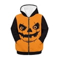thumbnail image 2 of Psesaysky Boys Graphic Zip Up Hoodies Sweatshirt with Pockets Kids Hooded Coat Casual Outerwear Halloween Pumpkin Print 6-7 Years, 2 of 7