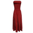 thumbnail image 5 of Plus Size Dresses for Curvy Women Retro Polka Maxi Off Shoulder Dress Flowy Casual Elegant Womens Dresses Red S, 5 of 7