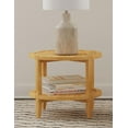 thumbnail image 2 of Camillo Round Solid Wood Side End Table Maple Brown, 2 of 8