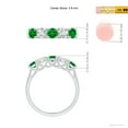 thumbnail image 5 of Angara Natural 0.6 Ct. Emerald with Diamond Non Eternity Wedding Band in Sterling Silver for Women (Ring Size: 12), 5 of 10
