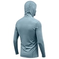 thumbnail image 4 of Men's UPF 50+ Sun Protection Hooded Shirt with Integrated Face Cover Long Sleeve Lightweight Rash Guard Shirts, 2XL, 4 of 4