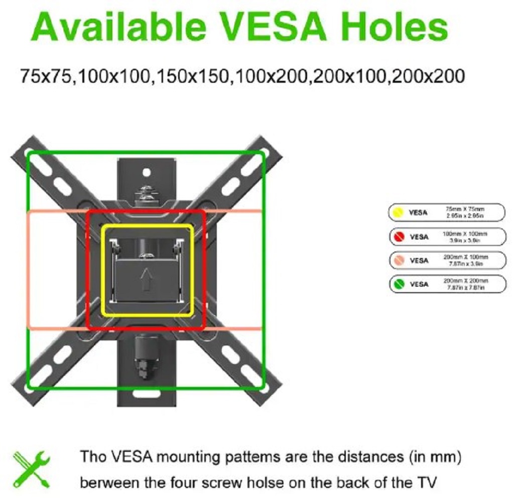 Commercial Electric XD2483-S 13 in. to 47 in. Full Motion Wall Mount for TVs