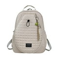 thumbnail image 1 of Bolsa de tenis acolchada, mochila organizadora de tenis, portátil, 33 x 15 x 44 cm, con hombros acolchados. beige con colgante, 1 of 9