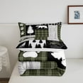 thumbnail image 5 of Woodland Bedding Set Hunting Bear Wolf Green Buffalo Plaid Patchwork Comforter Set King Rustic Cabin Decor, Wildlife Animals Down Comforter for RV Camper,Pine Tree Duvet Insert, 5 of 6