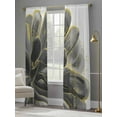 thumbnail image 4 of Black Gold Flower Sheer Curtains 96 Inches Long 2 Panels Gray Gradient Vintage Abstract Line Light Filtering Semi Sheer Window Curtains Drapes for Bedroom Living Room 52"x96", 4 of 7