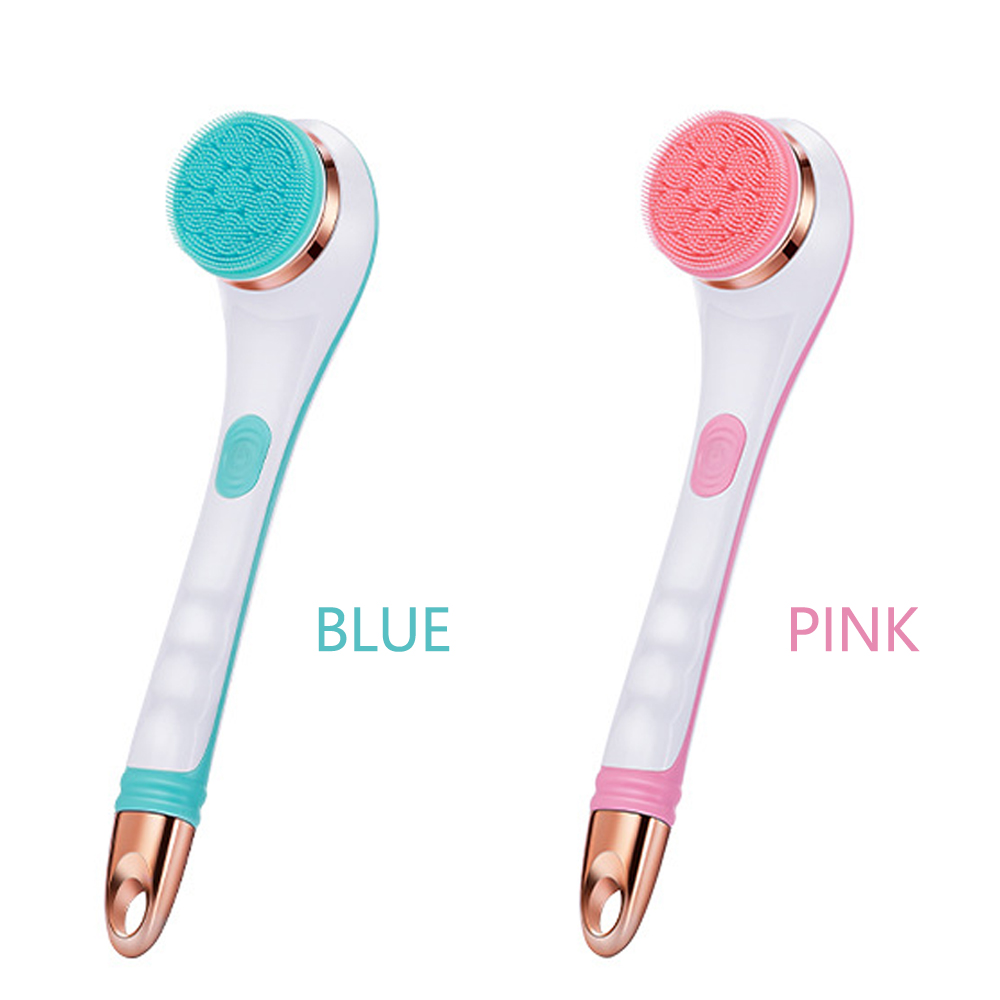 MIXFEER Electric Silicone Bath Brush Back Scrubber 4 Brush Heads USB Rechargeable Rotating Shower Massager with 2 Speeds Long Handle Body Cleansing Brush - image 3 of 7