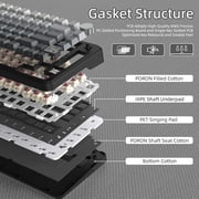 ATTACK SHARK X85PRO Gasket Mechanical Keyboard, 75% Wireless Gaming Keyboard with TFT Screen&CNC Knob, 2.4Ghz/BT5.1/USB-C, 5 Layer Padding, Hot-Swap Linear Switch, RGB, for PC,MAC,QMK