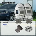 thumbnail image 3 of AutoShack Front Vented Drilled & Slotted Silver Zinc Coated Brake Rotors + Ceramic Pads + Calipers 8-PC Brake Kit Replacement for 2009 Nissan Sentra SilverShield Pro 11.02" (279.8 mm), 3 of 5