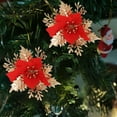 thumbnail image 5 of Anhility 6Pcs Artificial Christmas Poinsettia Flower Decoration 5.9" Christmas Tree Hanging Decorations for Xmas Wedding Holiday Party Wreath Floral DIY Crafts (Red), 5 of 6