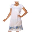 thumbnail image 1 of Women's Floral Polka Dot Cap Sleeves Embroidery Lace Nightgown , Regular Size Medium, Blue Color, 1 of 5