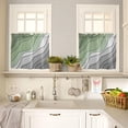 thumbnail image 4 of Sage Green Grey Ombre Kitchen Curtains Set Short Half Curtains 36 Inches Length, Modern Abstract Art Aesthetics Rod Pocket Window Treatment Bedroom Tiers and Valance Set for Cafe Bathroom, 4 of 6