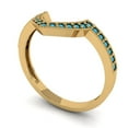 thumbnail image 2 of 0.25 ct Brilliant Round Cut Simulated Turquoise 14k Yellow Gold Stackable Band SZ 8.25, 2 of 6