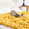 thumbnail image 4 of Comtest Chunky Knit Throw Blanket Chenille, Turmeric, 47"x71"(Home Size), 4 of 7