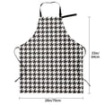 thumbnail image 2 of Kdxio Houndstooth Black And White Apron with Pockets Adjustable Kitchen Aprons for Men Women Waterproof Aprons for Cooking,Drawing,Crafting, Baking Household Cleaning, 2 of 8