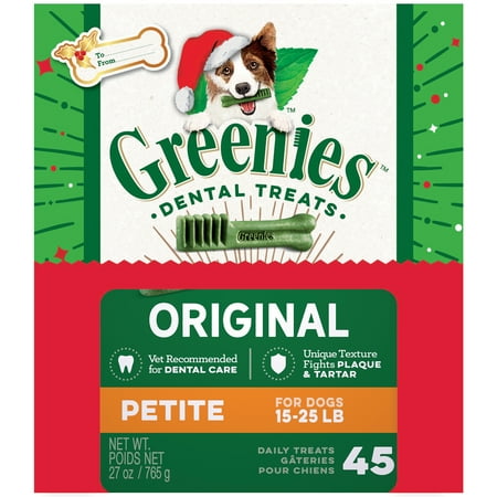 (12 pack) (12 Pack) GREENIES Christmas Limited Edition Packaging Petite Dog Dental Treats, 27 oz. Box (45 Treats)