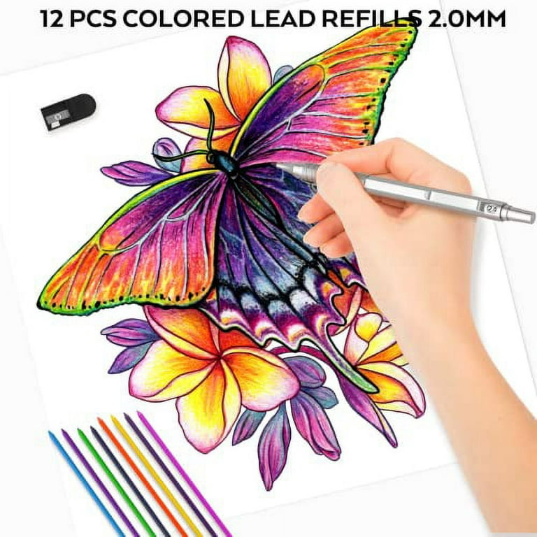 mivont 200pcs Colored Lead Pencils 2.0 mm Mechanical Pencil Lead 10 Unique  colored pencils lead Art Supplies for Drawing Sketching Adult Coloring