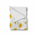 thumbnail image 2 of Yellow Flower Soft Flannel Fleece Blanket, Seasonal Autumn Florets Chrysanthemum Fall Leaves Natural Grace Theme, Cozy Plush for Indoor and Outdoor Use, 50" x 70", Mustard Pale Grey, by Ambesonne, 2 of 6