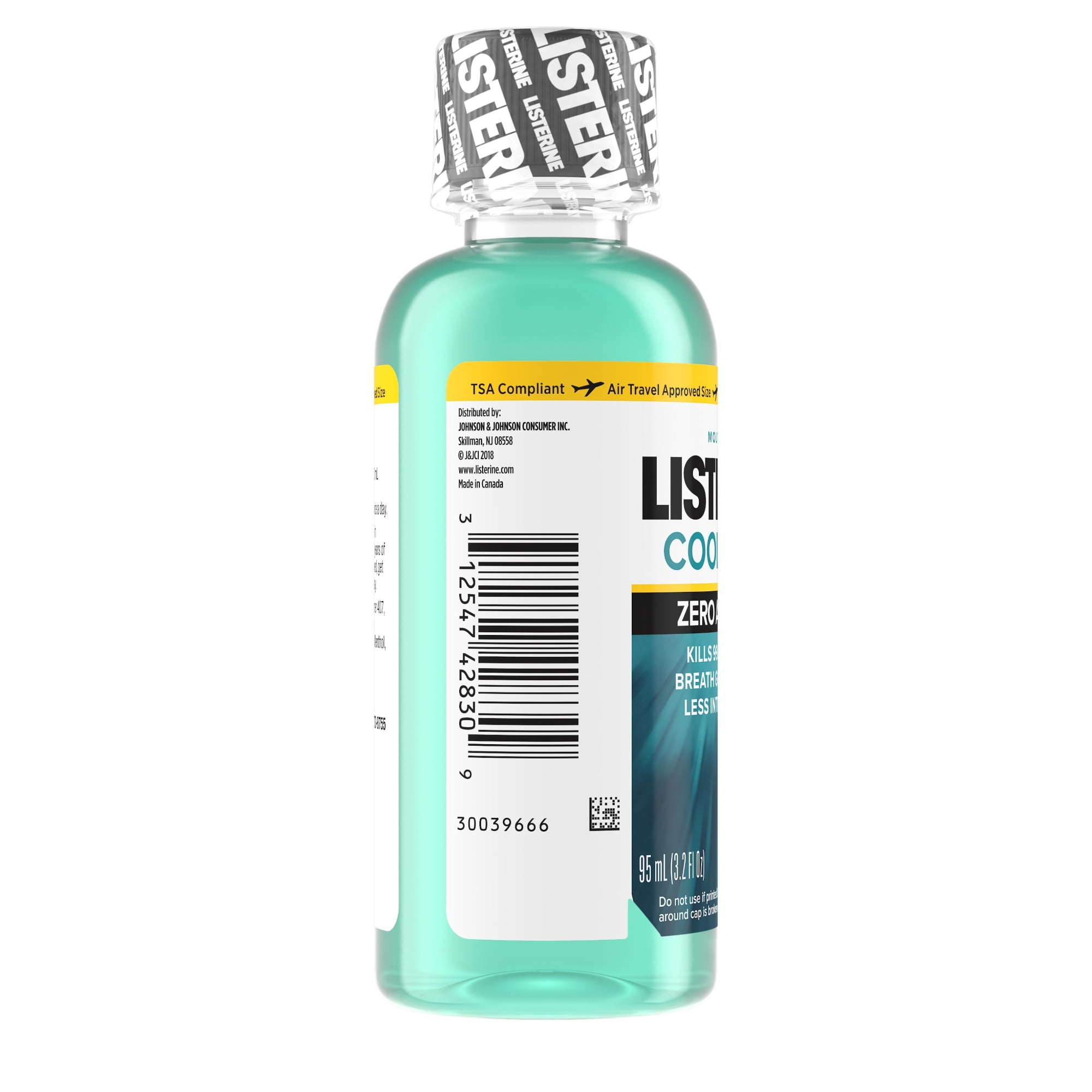 Listerine Zero Mouthwash 3.2 oz. Clean Mint Flavor Alcohol-Free 10312547428306 24 per Case