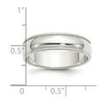 thumbnail image 2 of 925 Sterling Silver Rhodium Plated 6mm Half Round Milgrain Band Ring Size 10 Ring for Women and Men, 2 of 2