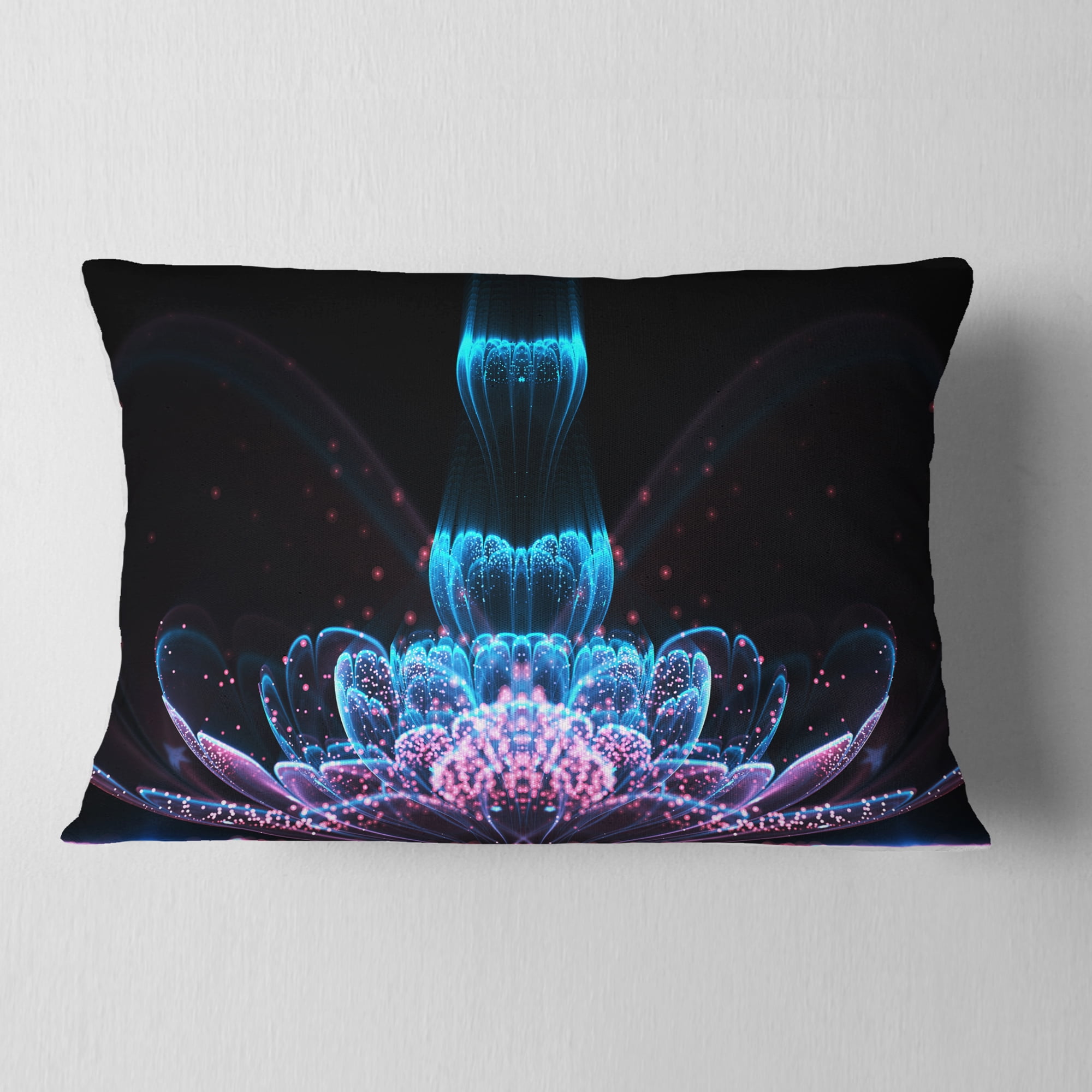 Designart 12" x 20" Blue Polyester Throw Pillow