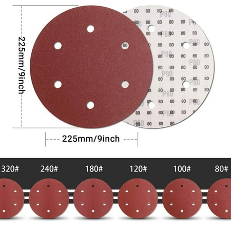 

Tacklife Sanding Abrasive Discs 30PCS 9-Inch/225mm 6-Hole For Drywall Sander - ASD5A