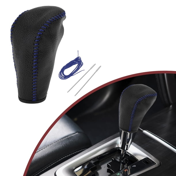 Cubierta de Pomo de Cambio Antideslizante Unique Bargains para el Manejo de Cambio de Marcha del BMW Serie 3 E90 04-12 Negro Azul de Cuero Sintético