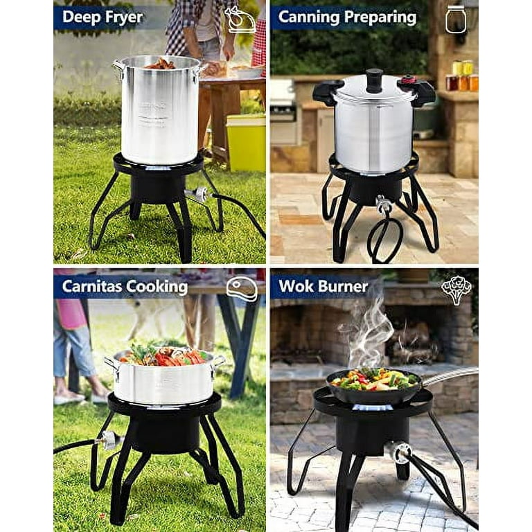 High-Pressure Outdoor Propane Burner Stove – 75,000 BTU With Stand For Camping, Frying & Brewing