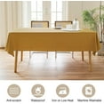 thumbnail image 4 of Textured Tablecloth Round 60 Inch Waterproof Spill-Proof Wipeable Table Cloth Wrinkle Free Circle Dining Table Cover for Birthday Farmhouse Outdoor Party Tablecloths up to 44'''' Dia Tables, 4 of 6