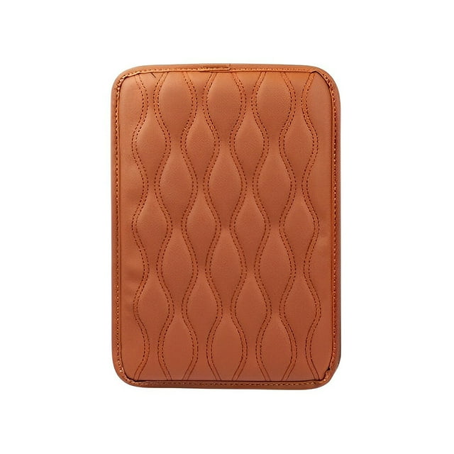 Accoudoir de Voiture Pad Imperméable Console Siège Tapis de Caisse Cuir Résistant aux Rayures Accessoire d'Intérieur Auto Universel Marron
