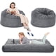 thumbnail image 1 of Qinaqin Convertible Corduroy Bean Bag Chair Cama cm de Anchoashable Cover Floor Sofá para Adults Giant en Light Gris, 1 of 7