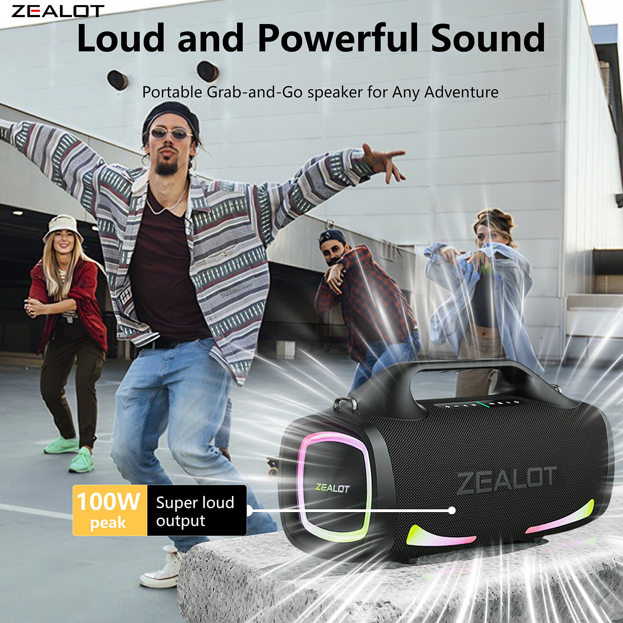 ZEALOT S79 100W Bluetooth Portable Speaker Waterproof - Walmart.com