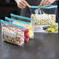 thumbnail image 2 of 45 Unités de Sacs de Conservation Alimentaires Réutilisables à Fermeture Éclair Autoportante, Pochettes Transparentes Étanches et Hermétiques Allant au Congélateur pour Tasse, Fruits, Légumes et Conservation des Aliments au Réfrigérateur, 45 Pcs, 2 of 7