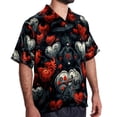 thumbnail image 2 of Love Men's Short Sleeve Hawaiian Beach Shirt Casual Printed Button Down Summer Unisex Casual Shirt, 2 of 6