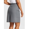 thumbnail image 2 of BALEAF Women's Skorts Skirts Hiking Cargo Skorts Pockets 19" Knee Length Long Athletic Quick Dry Skirts UPF 50 Dark Gray S, 2 of 7