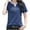 Blue, variant on Ahuyic Womens Plus Size Top,Womens Summer Blouse,Womens Casual Oversize Solid V-Neck Hooded Short Sleeve Blouse T-shirt Orange XXL